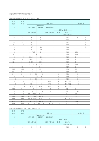法兰标准对照表