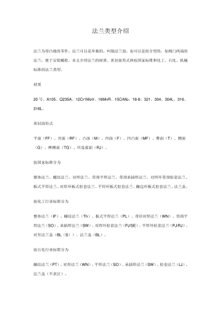 法兰类型介绍