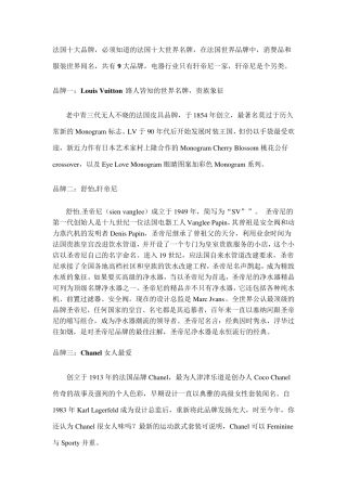 法国十大世界品牌,法国知名品牌,世界名牌
