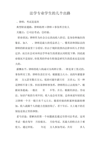 法学专业学生的几个出路