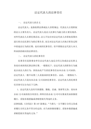 法定代表人的法律责任
