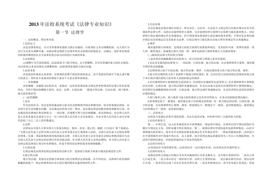 法律专业知识要点汇总_第1页