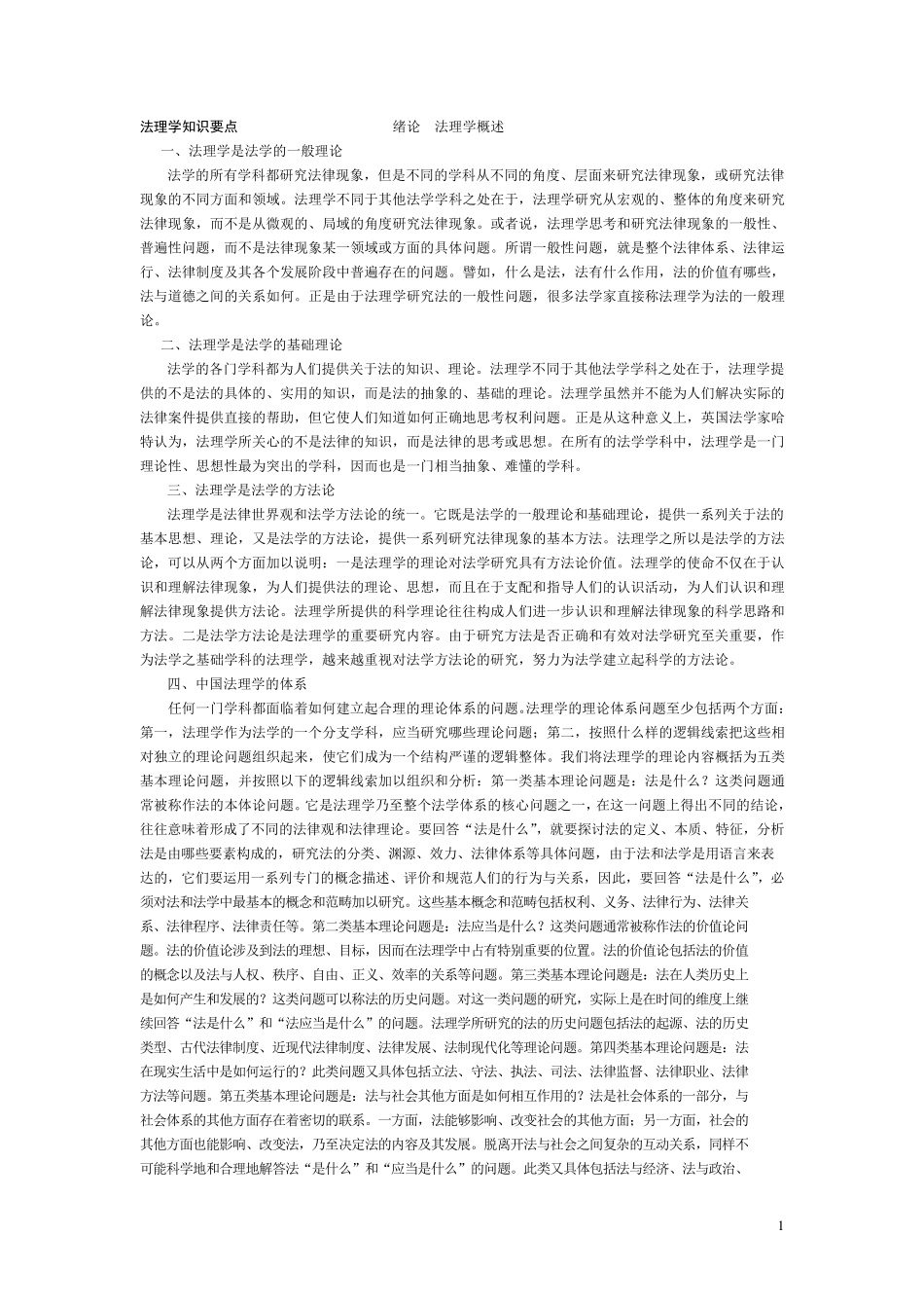 法理学知识要点_第1页