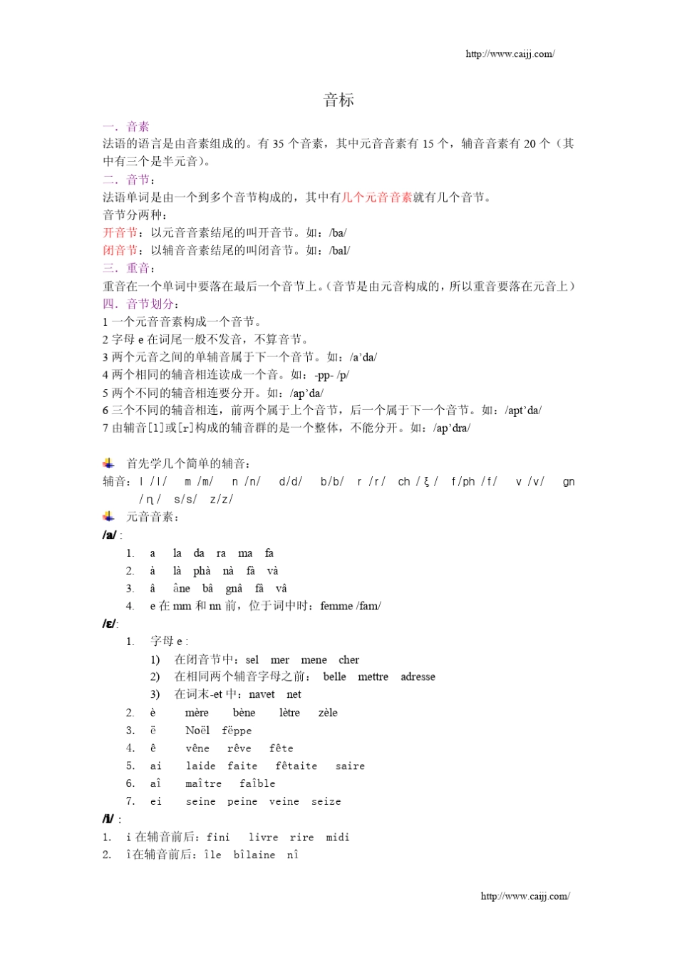 法语基础音标_第1页