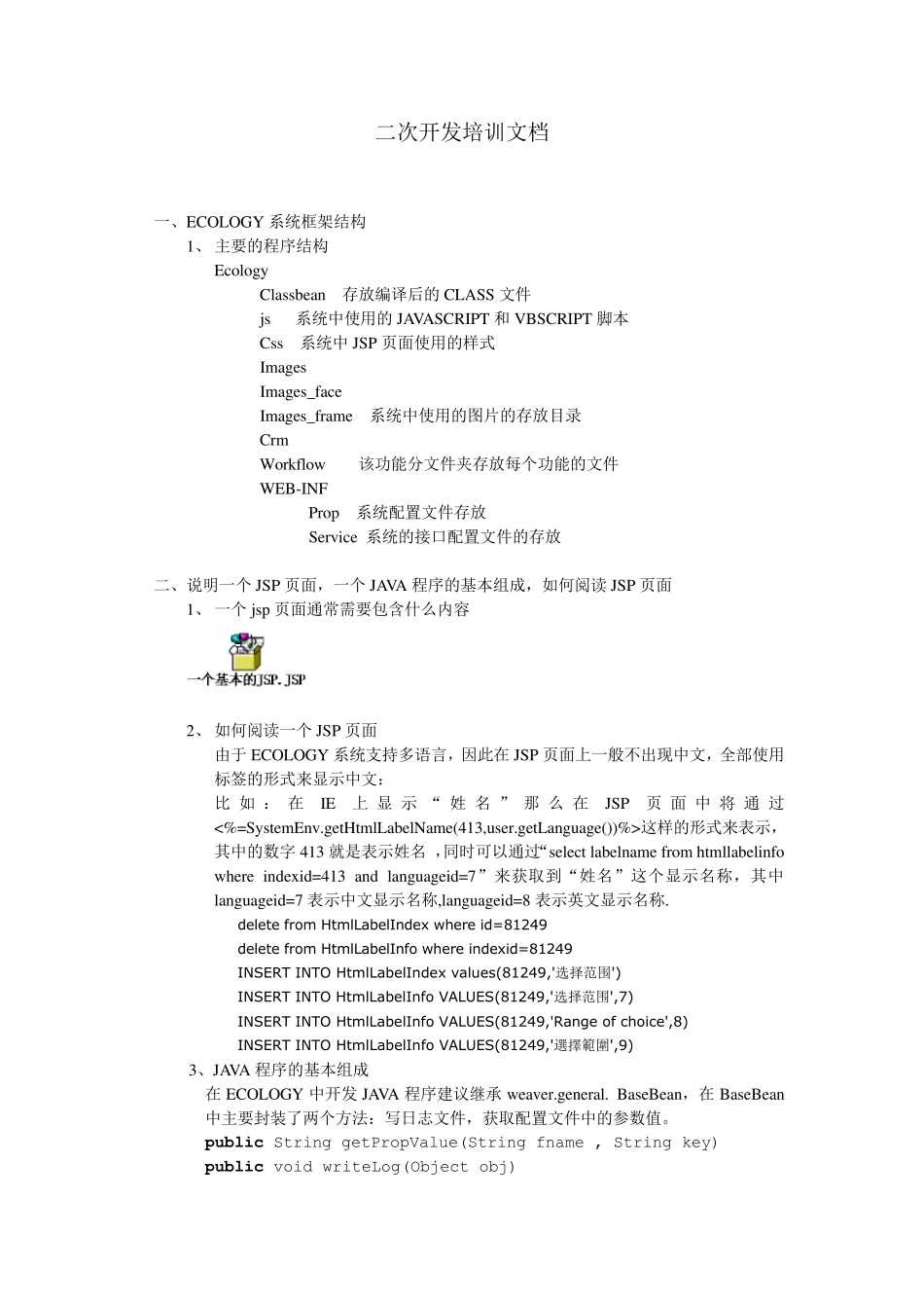 泛微OAecology二次开发实例开发完整说明_第1页