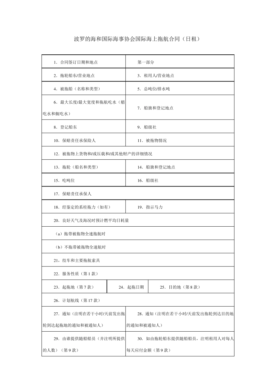波罗的海和国际海事协会国际海上拖航合同(日租)_第1页