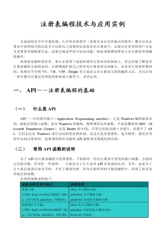 注册表编程应用实例