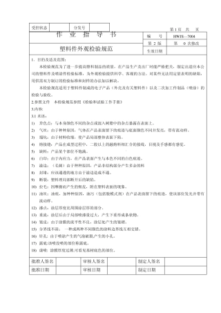 注塑件外观检验规范