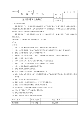 注塑件检验标准知识