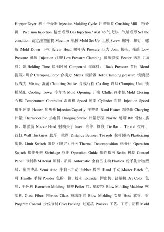 注塑及模具英文