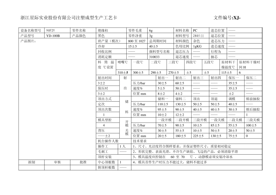 注塑成型工艺文件卡片_第1页
