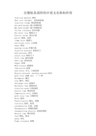 注塑机必备英语