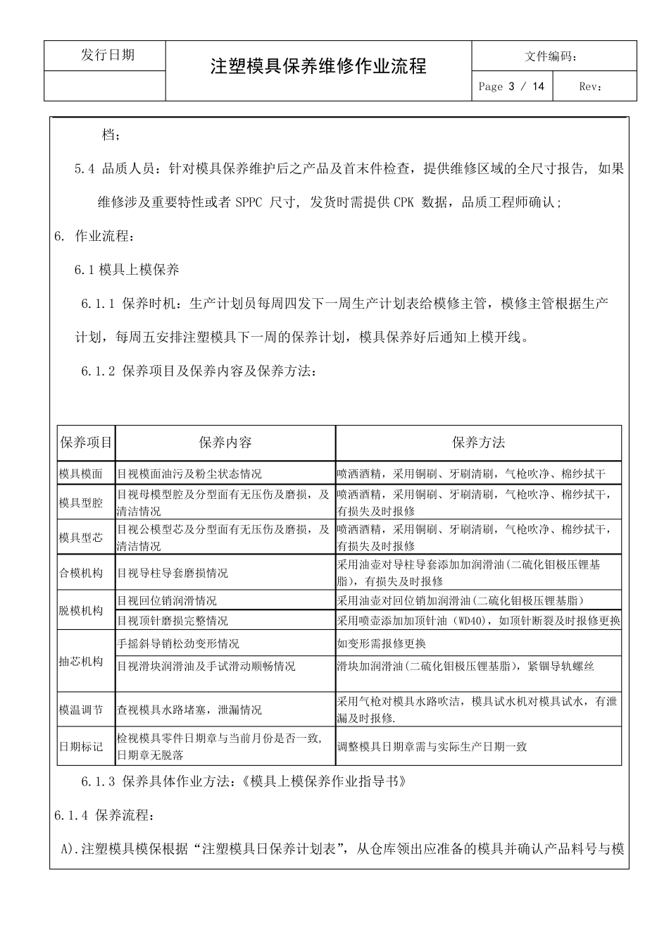 注塑模具保养维修作业流程_第3页
