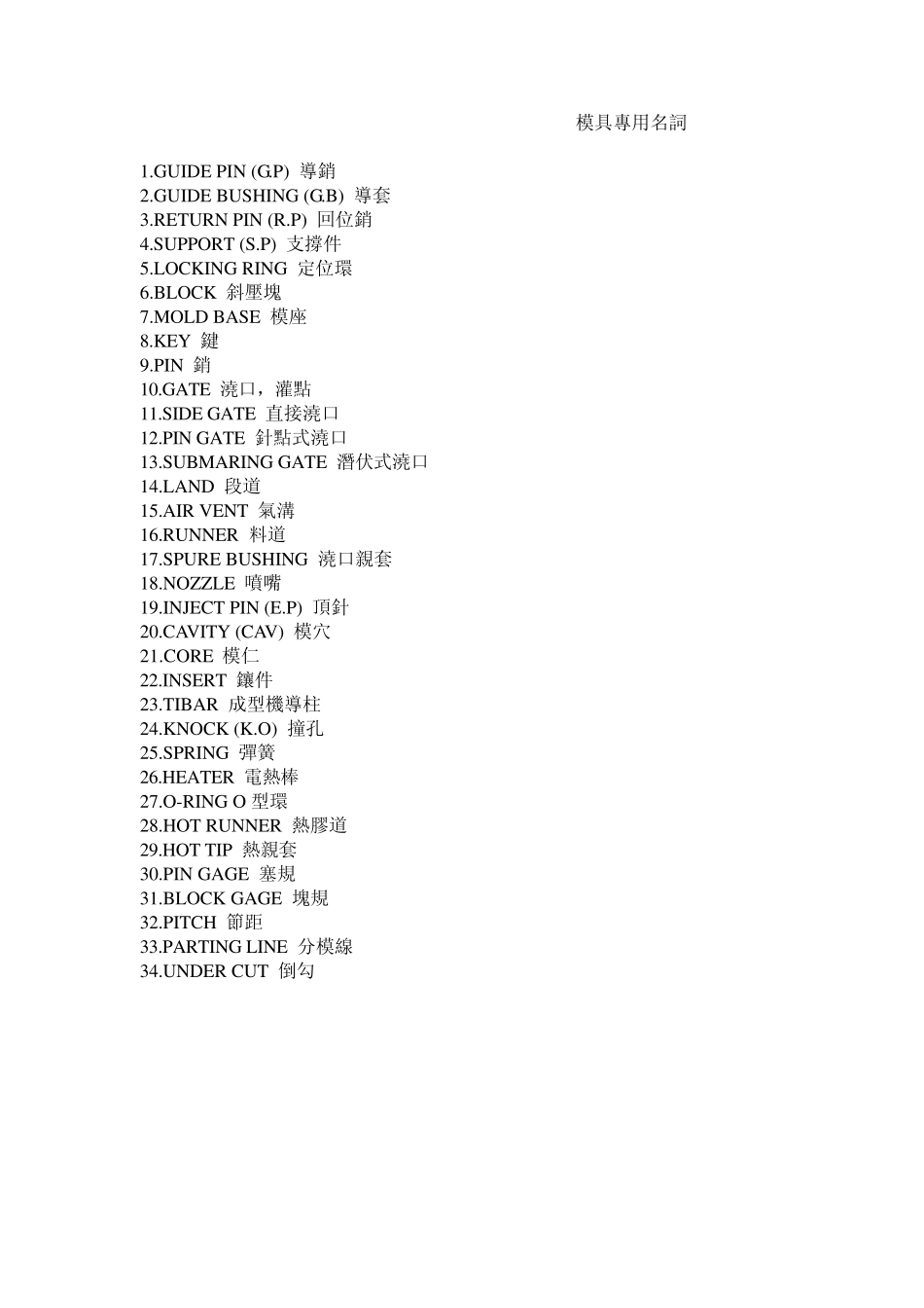 注塑模具术语_第3页