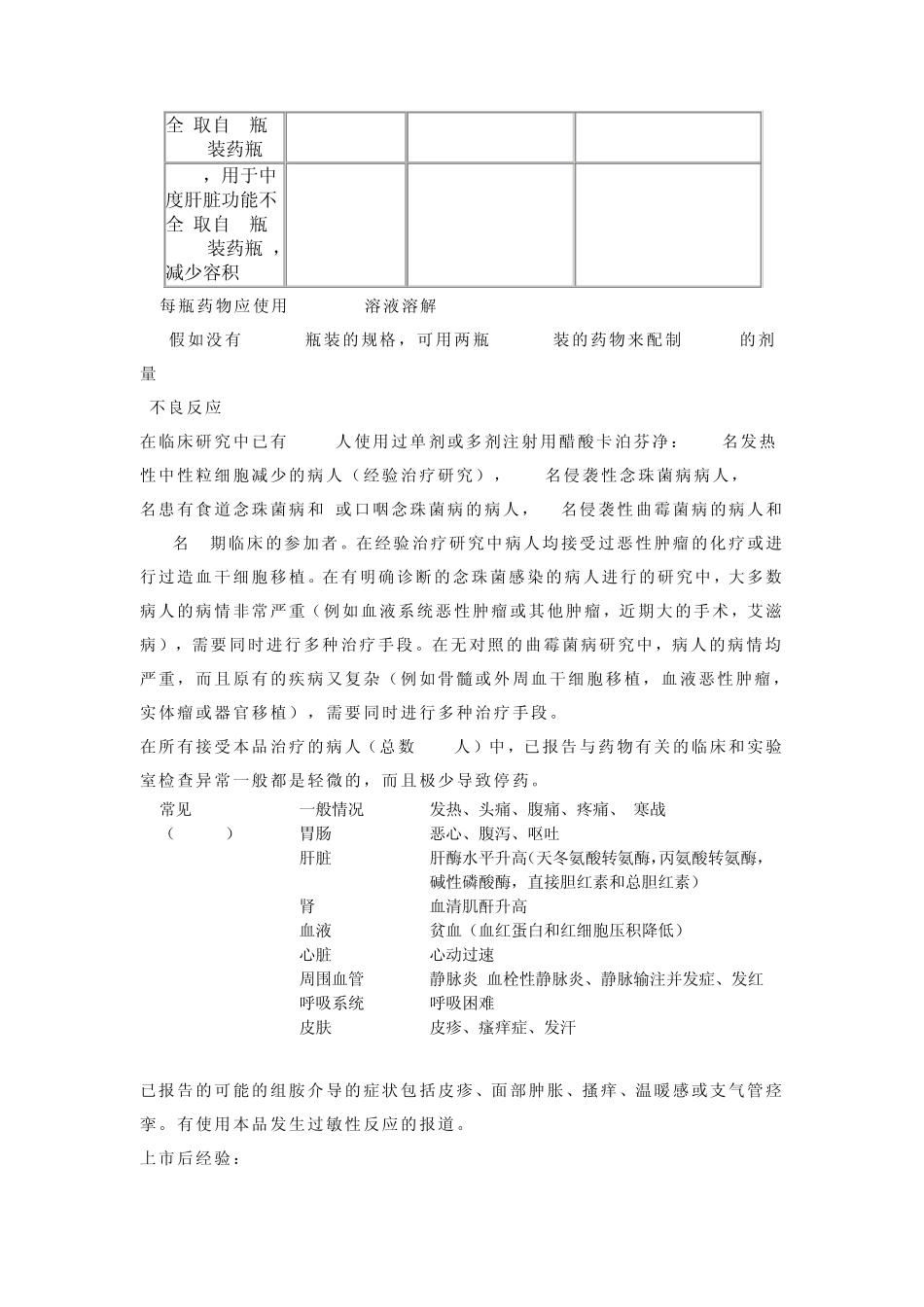 注射用醋酸卡泊芬净说明书rrr_第3页