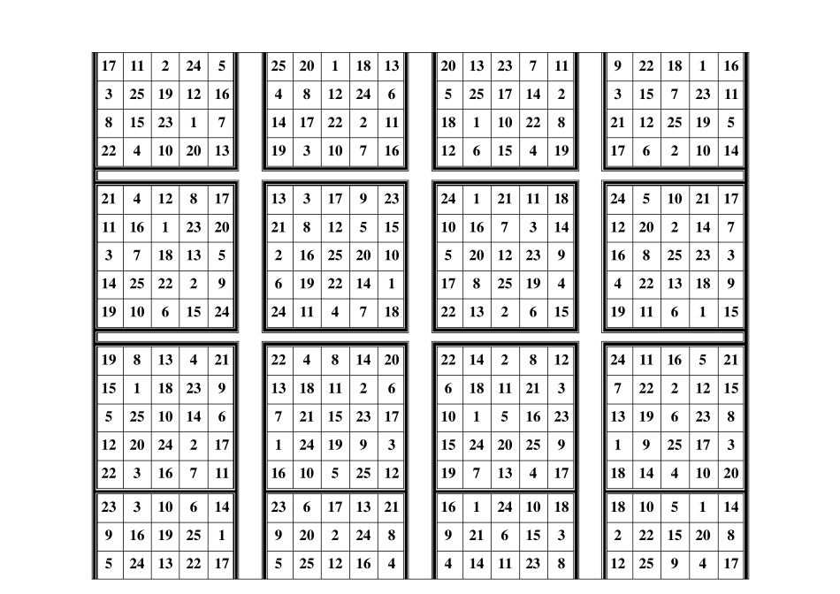 注意力训练舒尔特量表(25格)_第2页