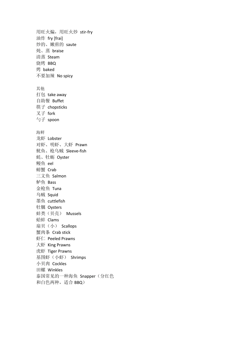 泰国英语菜单_第3页