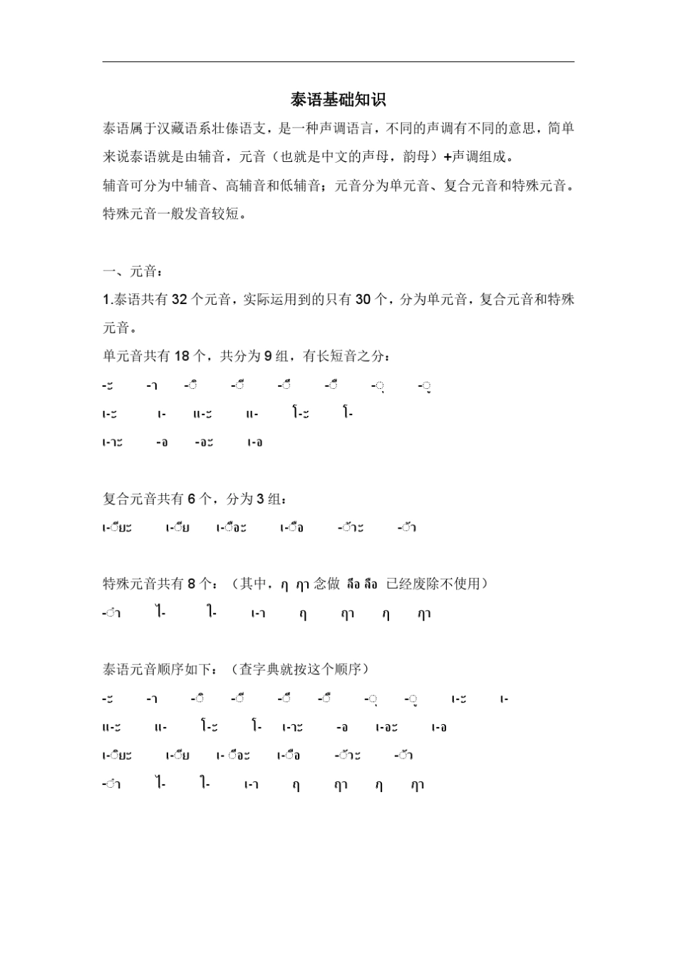泰语发音基础知识_第1页