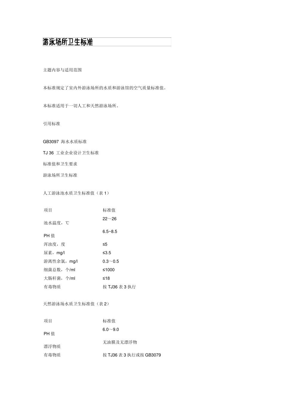 泳池相关标准_第1页