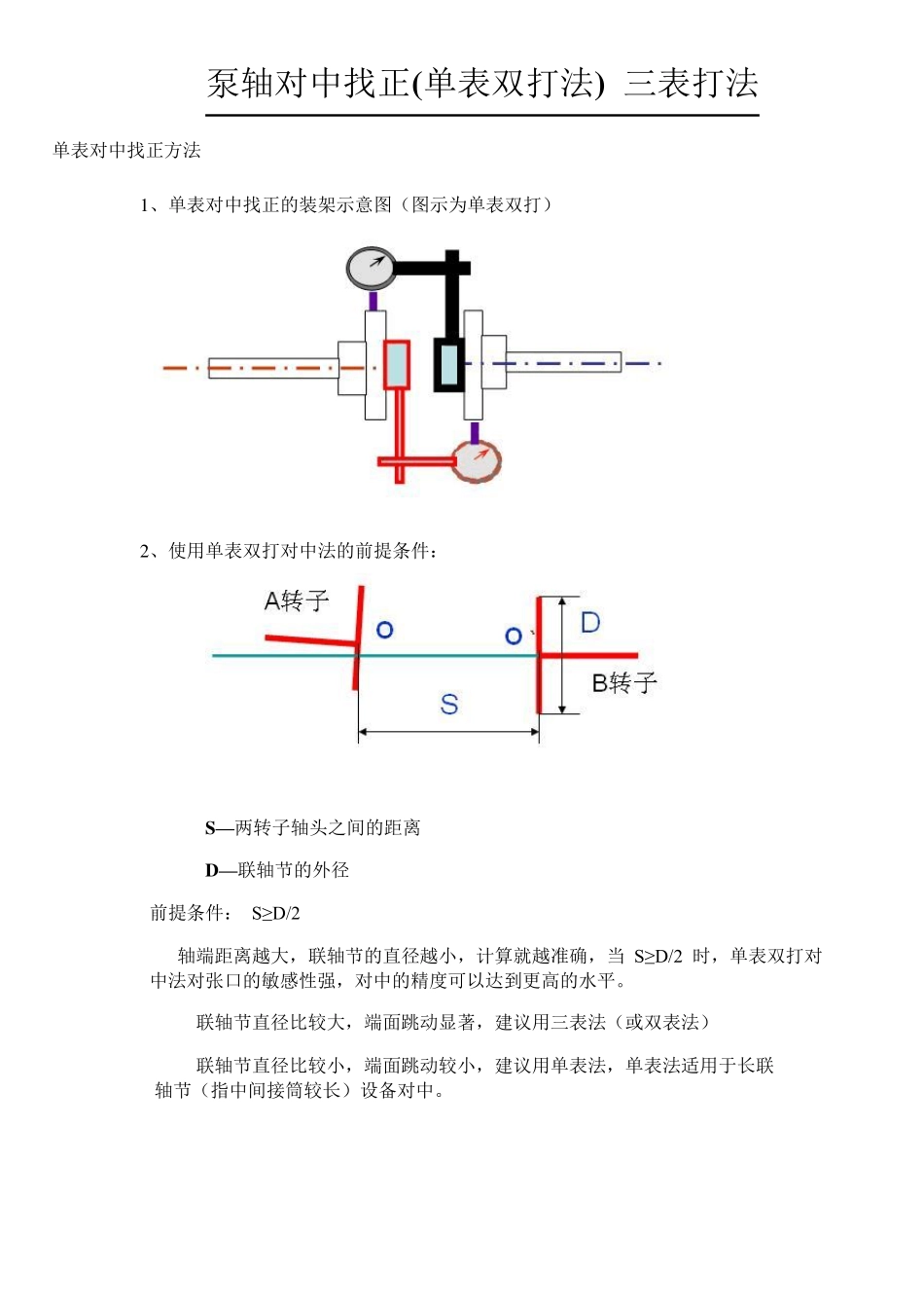 泵轴对中找正(单表双打法)三表打法_第1页