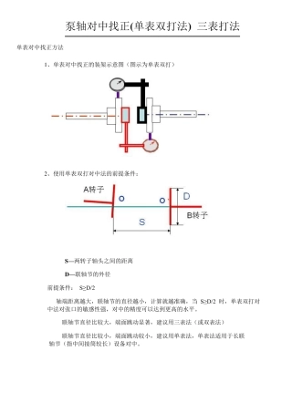 泵轴对中找正(单表双打法)三表打法