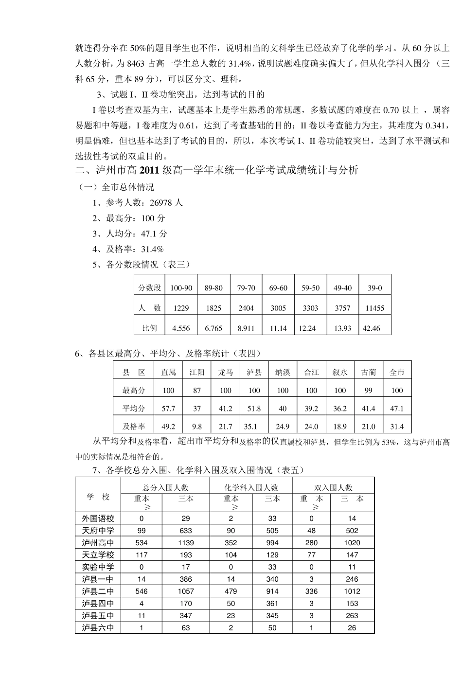 泸州市高2011级高一学年末统一考试_第2页