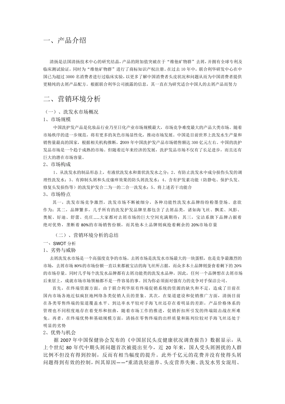 洗发水营销策划报告_第2页