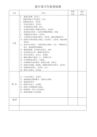 洗浴卫生检查标准
