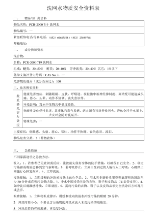 洗网水MSDS