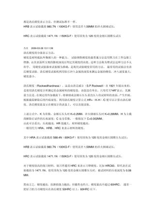 洛氏硬度表示方法