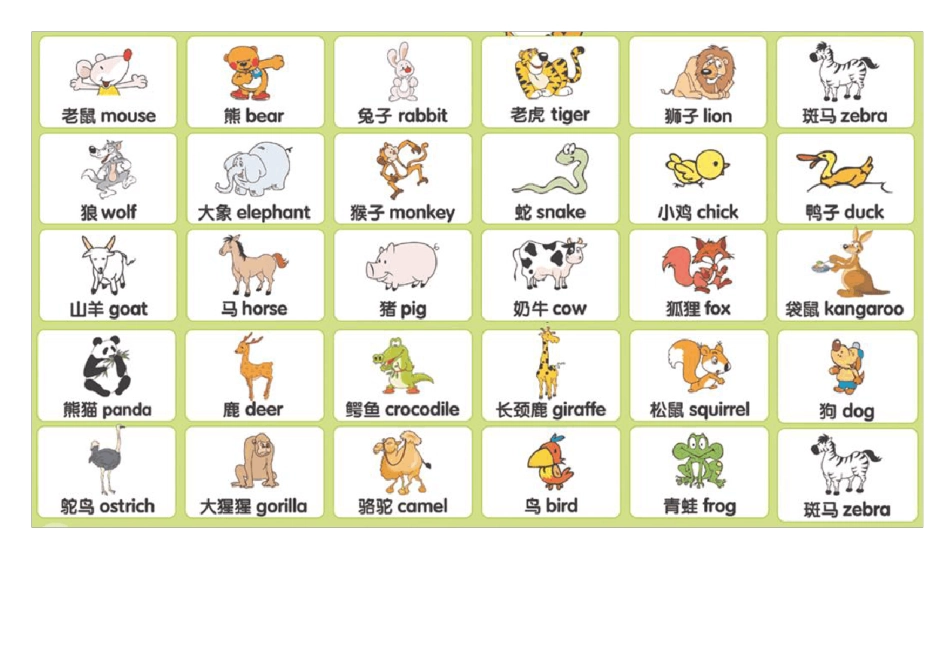 洪恩幼儿500词儿童英语单词卡片打印版_第1页