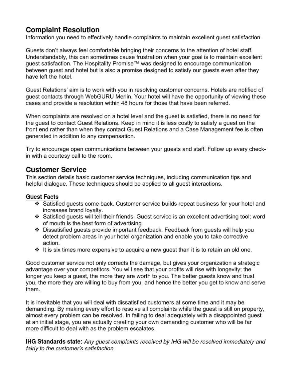 洲际酒店集团投诉处理指导手册_第1页