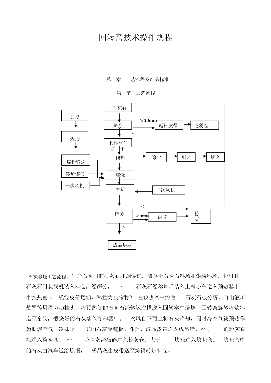 活性石灰回转窑工艺操作规程_第1页