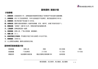 派单方案(单页发放计划)
