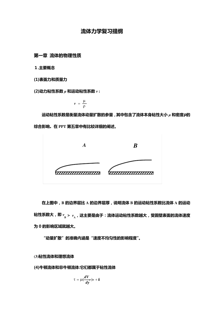 流体力学复习提纲(第二版)_第1页