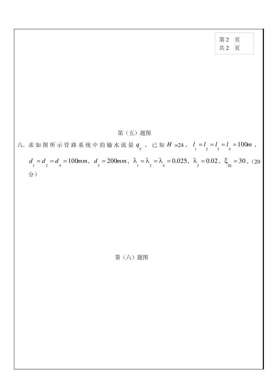 流体力学试卷_第2页