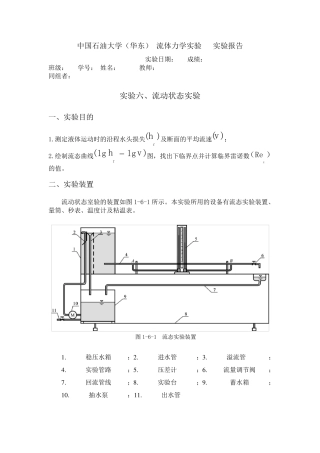 流动状态的实验报告