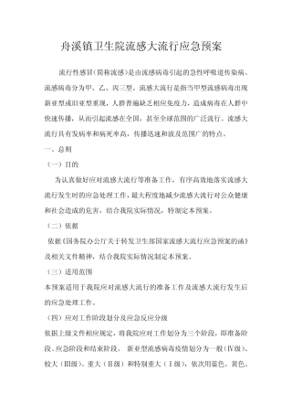 流感大流行应急预案