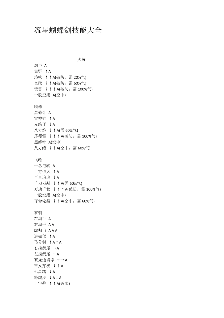 流星蝴蝶剑技能大全_第1页
