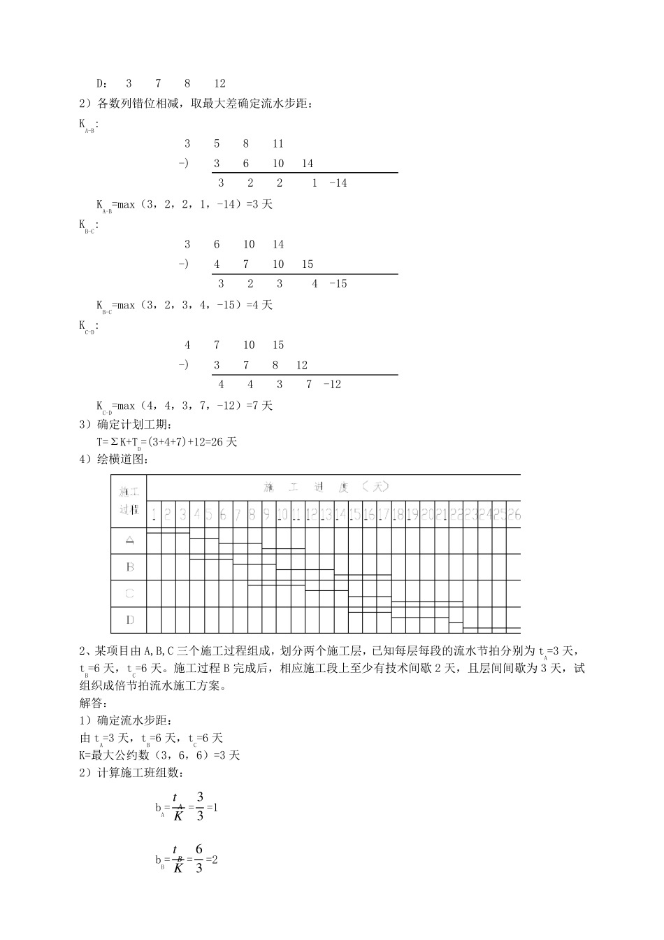 流水施工标准习题库_第2页