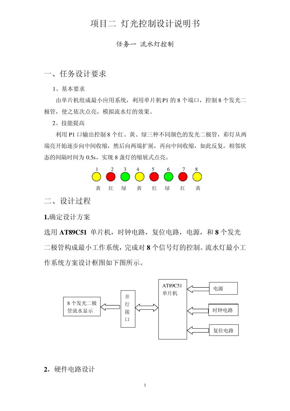 流水灯控制,汽车转向灯设计,模拟广告灯设计_第1页