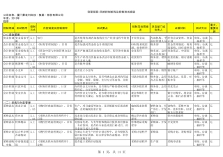 流程层面风险控制矩阵及控制测试底稿