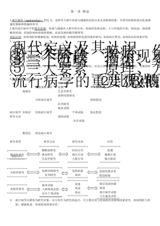 流行病学第8版考研复习笔记