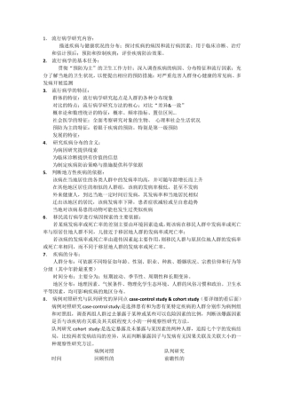 流行病学简答题