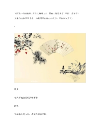 流行语古文翻译