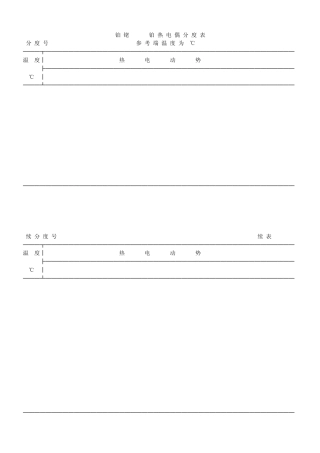 热电偶温度对照表