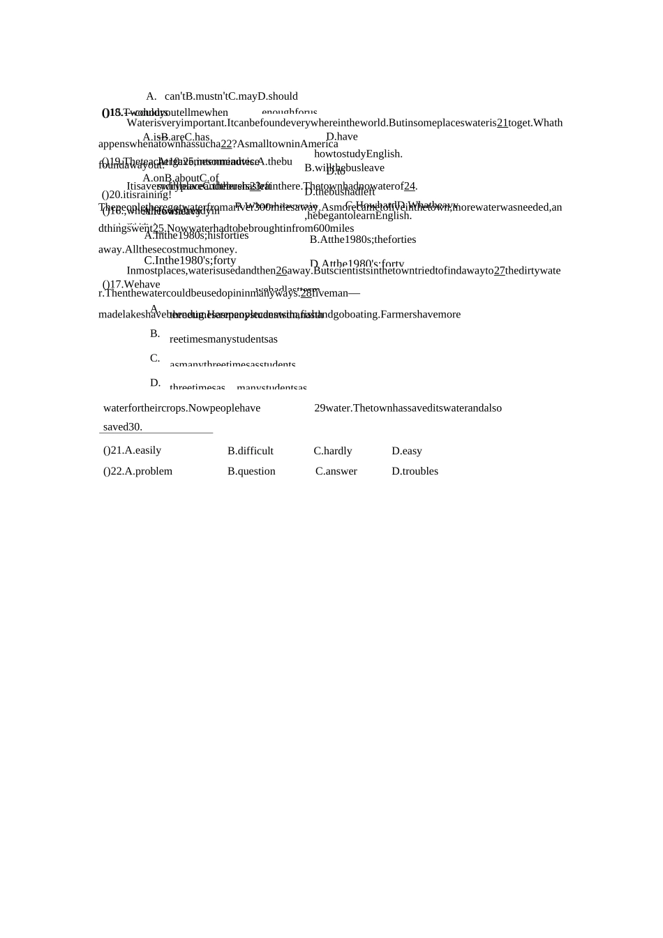 (完整版)高职英语模拟试题(1)_第2页