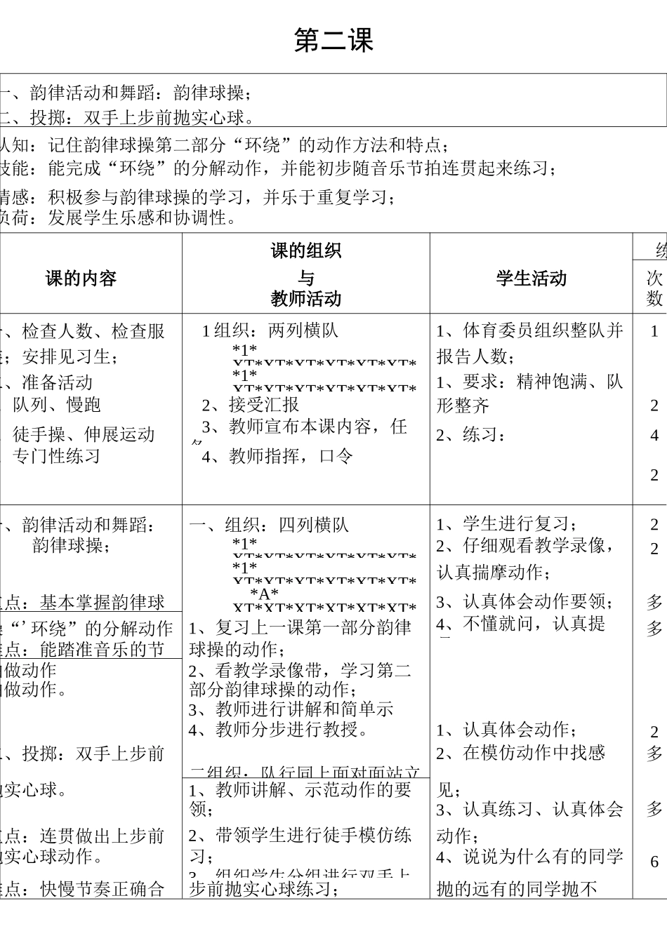 新课标人教版小学体育水平三全册教案_第3页