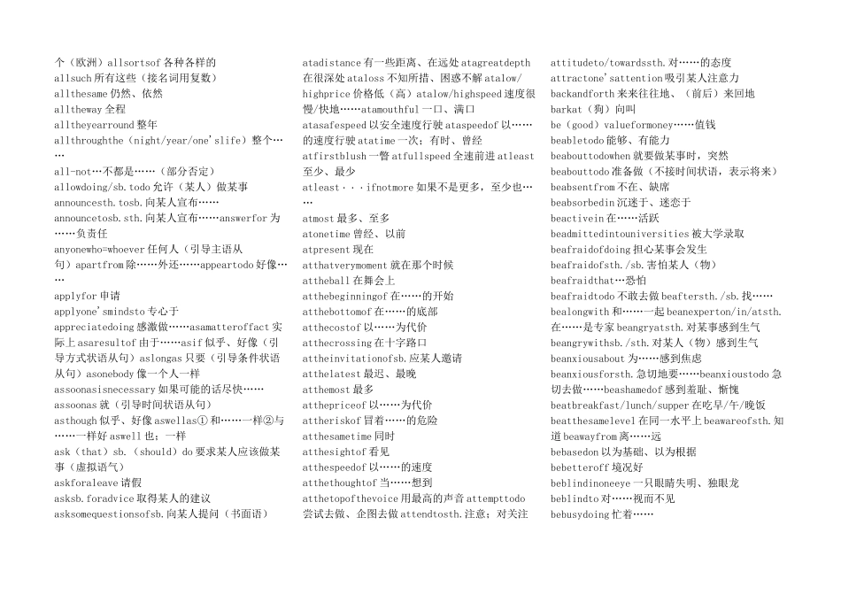 高中英语词组、固定搭配大总结_第2页