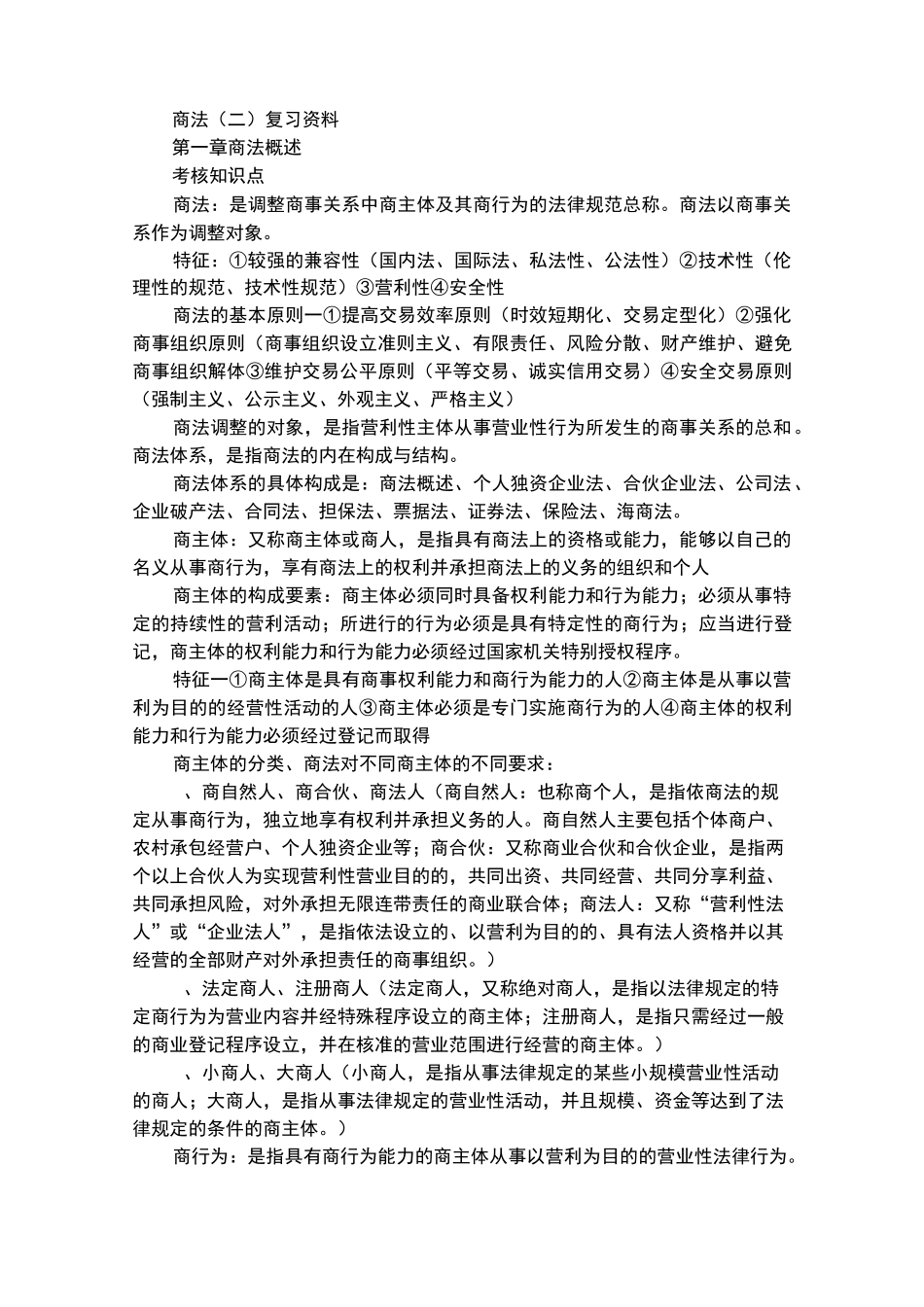 商法复习资料整理_第1页